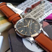  Shop Authentic Fossil Townsman Chronograph Blue Dial Brown Leather Strap Watch for Men - FS5279 - Luxxuri