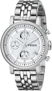  Shop Authentic Fossil Boyfriend Chronograph Silver Dial Silver Steel Strap Watch for Women - ES2198 - Luxxuri