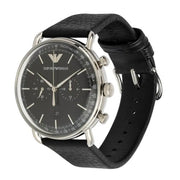  Shop Authentic Emporio Armani Aviator Chronograph Black Dial Black Leather Strap Watch For Men - AR11143 - Luxxuri