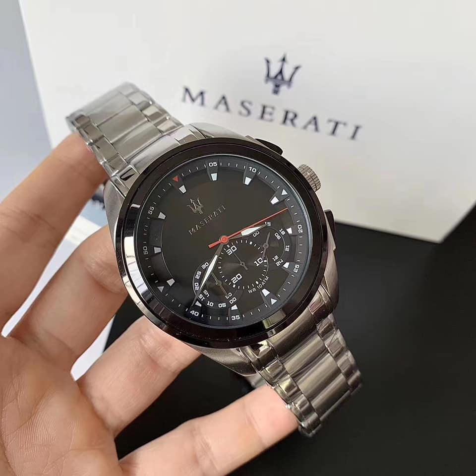  Shop Authentic Maserati Traguardo Analog Black Dial Stainless Steel Watch For Men - R8873612015 - Luxxuri