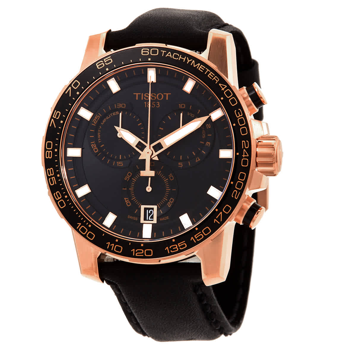  Shop Authentic Tissot Supersport Chrono Black Dial Black Leather Strap Watch for Men - T125.617.36.051.00 - Luxxuri