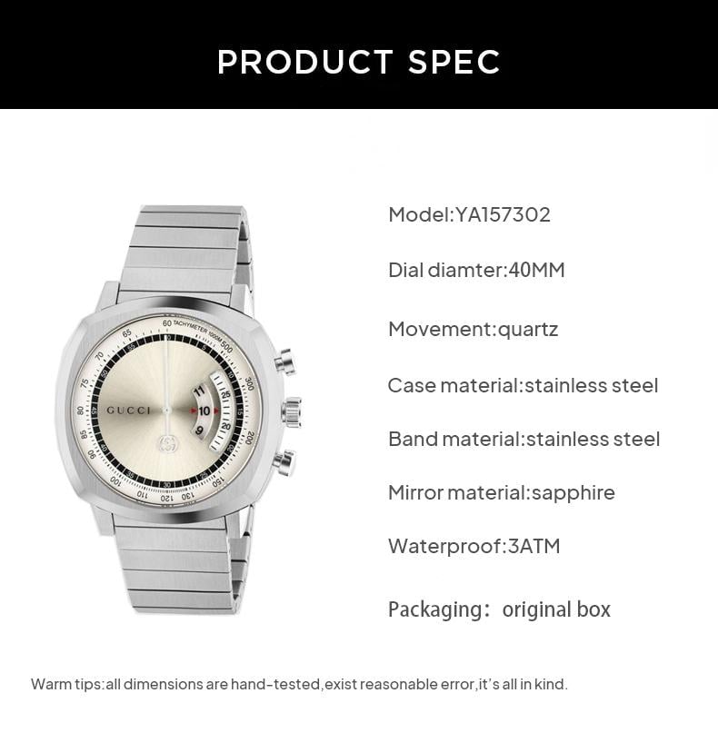  Shop Authentic Gucci Grip Collection Quartz Silver Dial Silver Steel Strap Watch For Men - YA157302 - Luxxuri