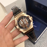  Shop Authentic Maserati Potenza Skeleton Limited Edition Dial Black Strap Watch For Men - R8821108026 - Luxxuri