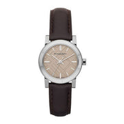  Shop Authentic Burberry The City Beige Dial Brown Leather Strap Watch for Women - BU9208 - Luxxuri