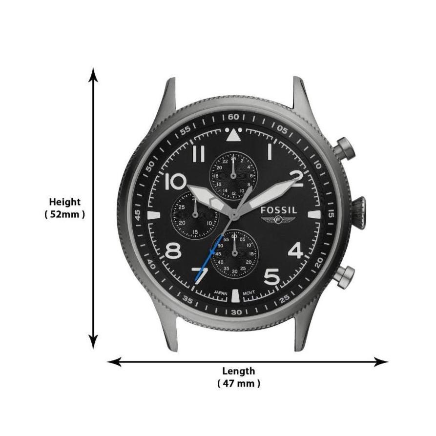  Shop Authentic Fossil Retro Pilot Chronograph Black Dial Grey Steel Strap Watch for Men - FS5834 - Luxxuri
