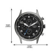  Shop Authentic Fossil Retro Pilot Chronograph Black Dial Grey Steel Strap Watch for Men - FS5834 - Luxxuri
