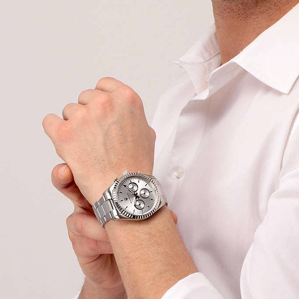  Shop Authentic Maserati Competizione Silver Dial Silver Steel Strap Watch For Men - R8853100018 - Luxxuri