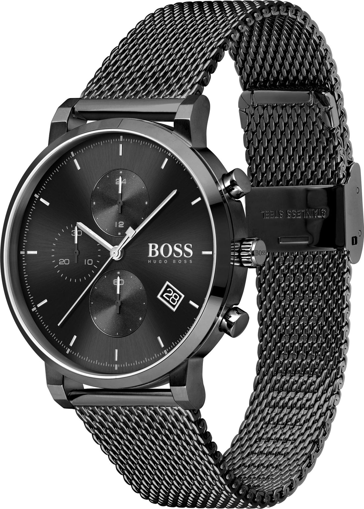  Shop Authentic Hugo Boss Oxygen Black Dial Black Mesh Bracelet Watch for Men - 1513636 - Luxxuri