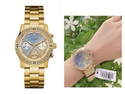  Shop Authentic Guess Confetti Diamonds Gold Dial Gold Steel Strap Watch for Women - W0774L2 - Luxxuri