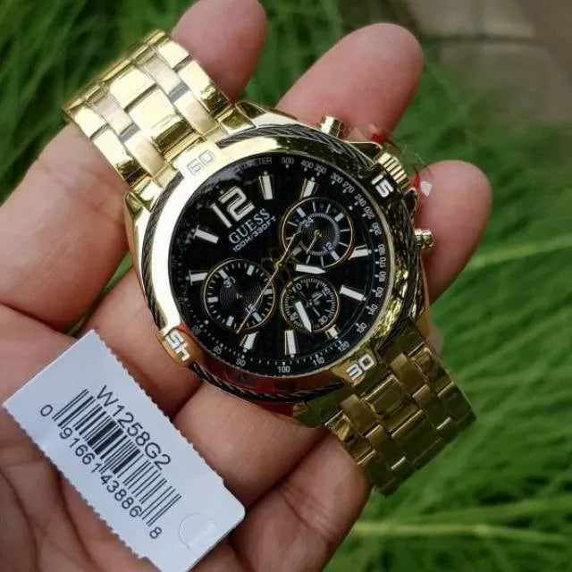  Shop Authentic Guess Surge Chronograph Black Dial Silver Steel Strap Watch for Men - W1258G1 - Luxxuri