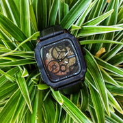 Shop Authentic Fossil Inscription Automatic Skeleton Black Dial Black Steel Strap Watch for Men - BQ2574 - Luxxuri