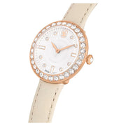  Shop Authentic Swarovski Certa Crystals Silver Dial Beige Leather Strap Watch for Women - 5672968 - Luxxuri