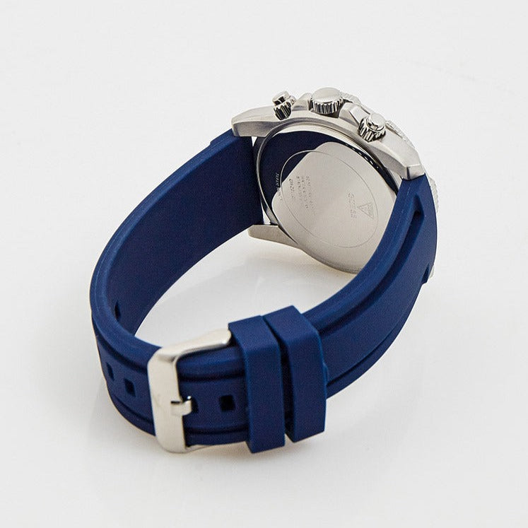  Shop Authentic Guess Commander Blue Dial Blue Rubber Strap Watch for Men - GW0211G1 - Luxxuri