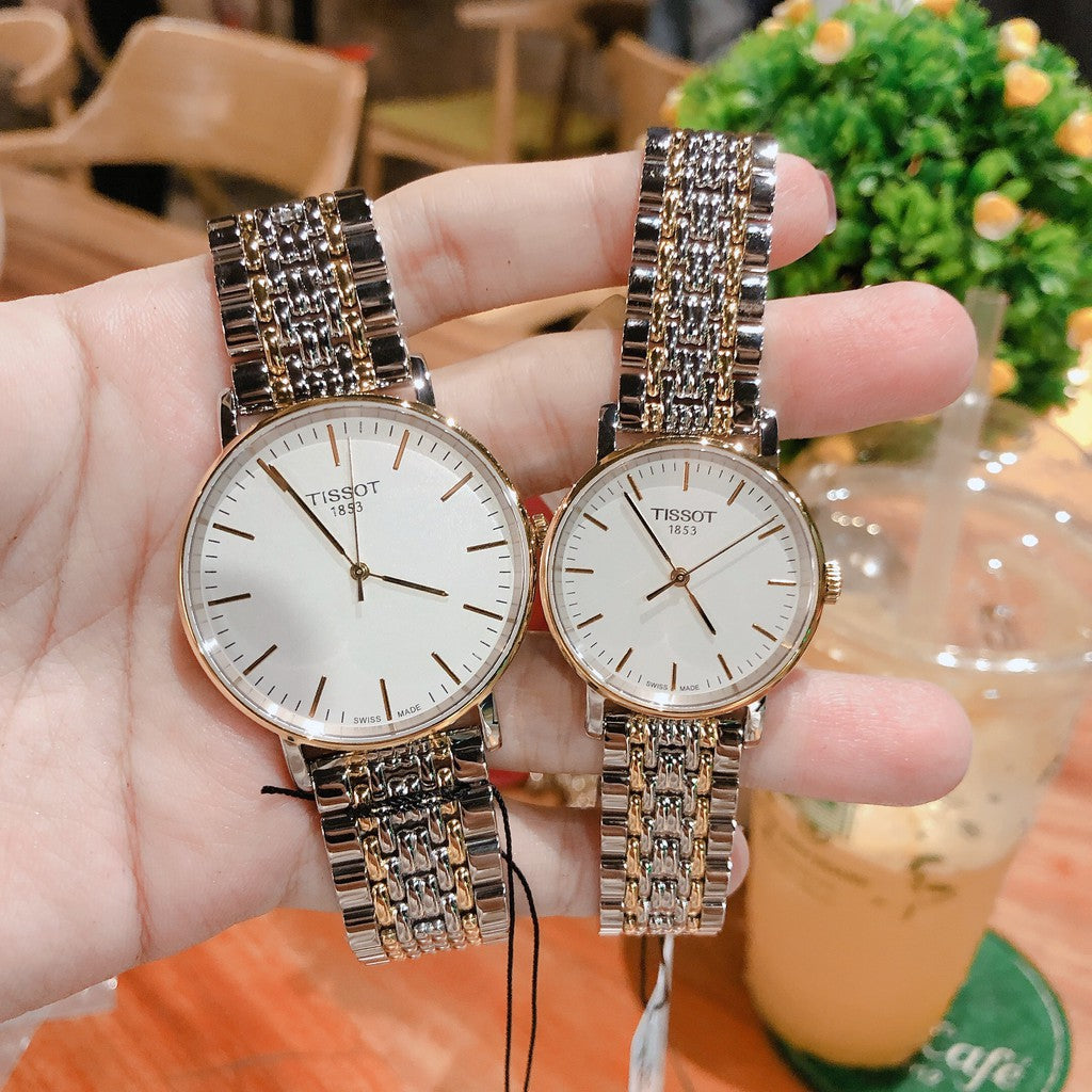  Shop Authentic Tissot Everytime Medium White Dial Two Tone Mesh Bracelet Watch For Men - T109.410.22.031.00 - Luxxuri