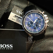  Shop Authentic Hugo Boss Driver Sport Chronograph Blue Dial Black Leather Strap Watch for Men - 1513077 - Luxxuri