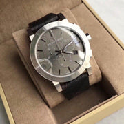  Shop Authentic Burberry The City Grey Dial Black Leather Strap Watch for Men - BU9359 - Luxxuri
