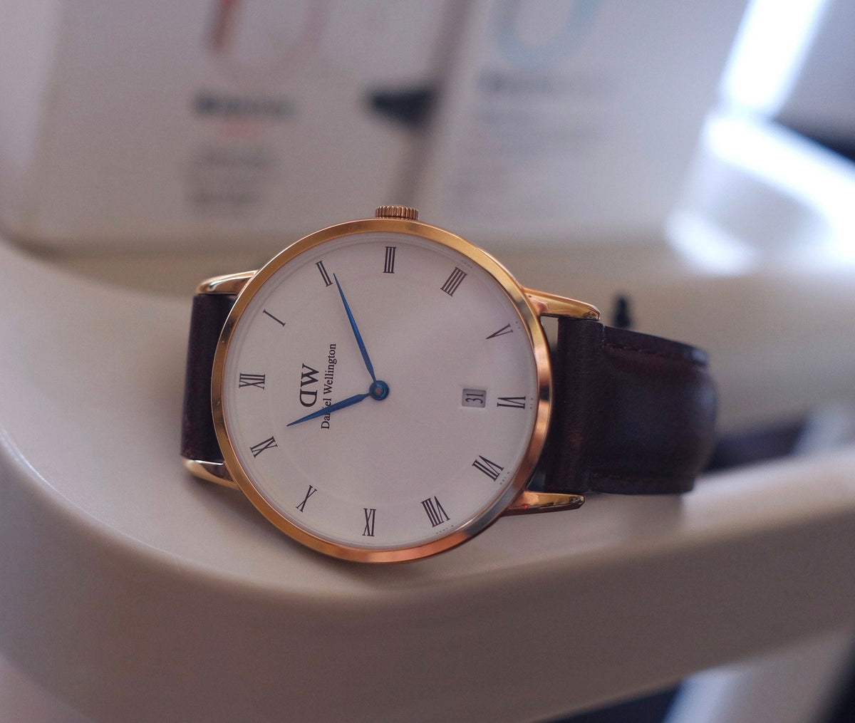  Shop Authentic Daniel Wellington Dapper Bristol White Dial Brown Leather Strap Watch For Women - DW00100094 - Luxxuri
