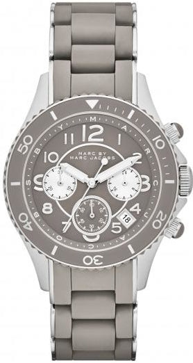  Shop Authentic Marc Jacobs Rock Chronograph Grey Dial Grey Silicone Strap Watch for Women - MBM2595 - Luxxuri