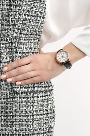  Shop Authentic Tommy Hilfiger Claudia White Dial Black Leather Strap Watch for Women - 1781817 - Luxxuri