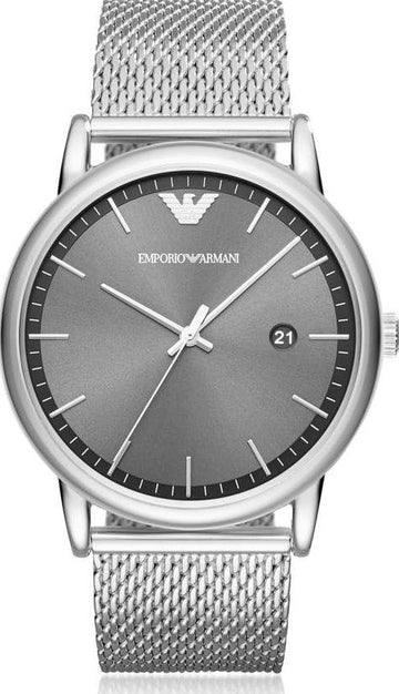  Shop Authentic Emporio Armani Luigi Quartz Grey Dial Silver Mesh Bracelet Watch For Men - AR11069 - Luxxuri