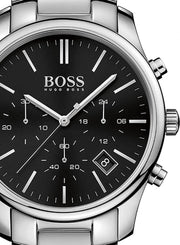  Shop Authentic Hugo Boss Commander Black Dial Silver Steel Strap Watch for Men - 1513433 - Luxxuri
