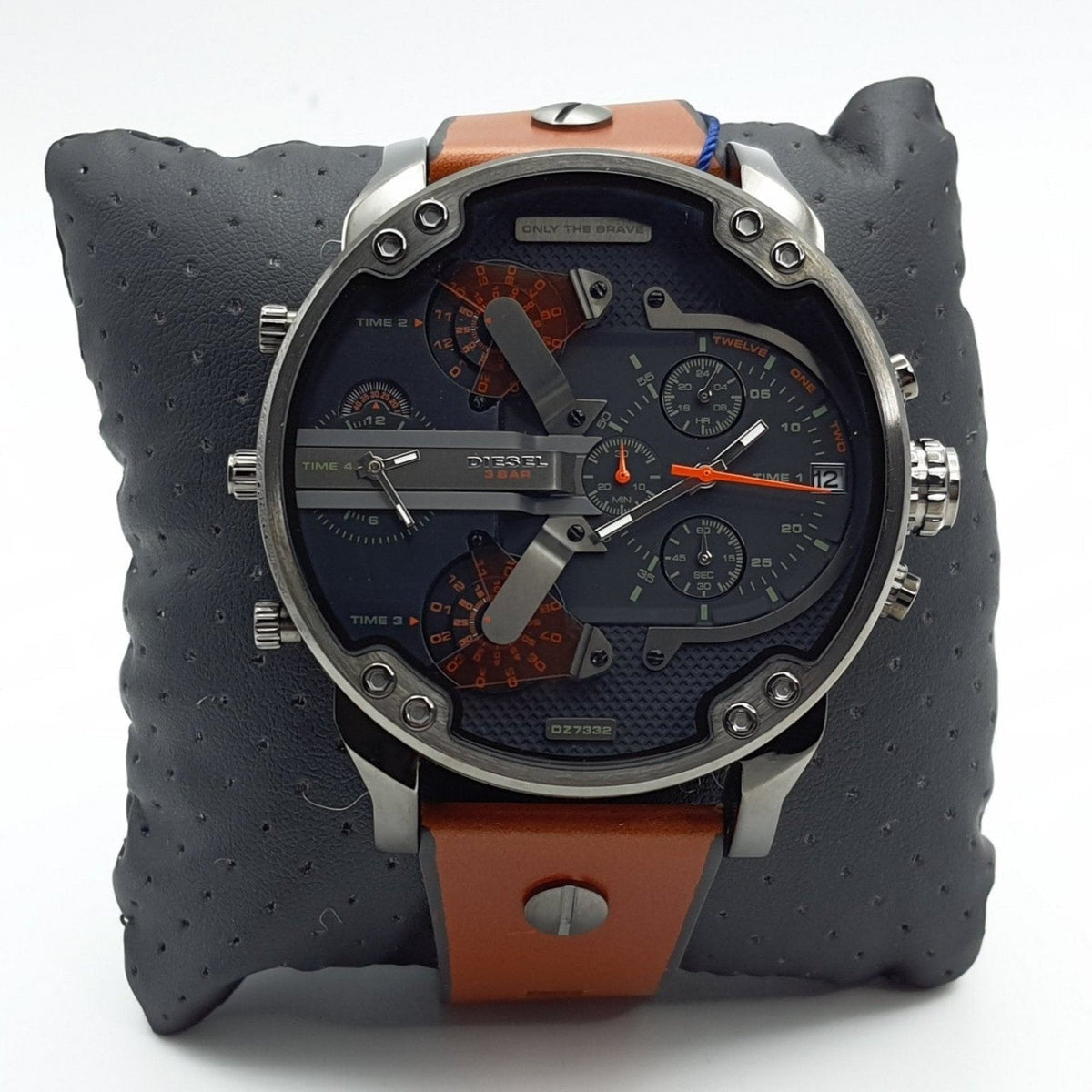 Shop Authentic Diesel Mr Daddy 2.0 Black Dial Brown Leather Strap Watch For Men - DZ7332 - Luxxuri