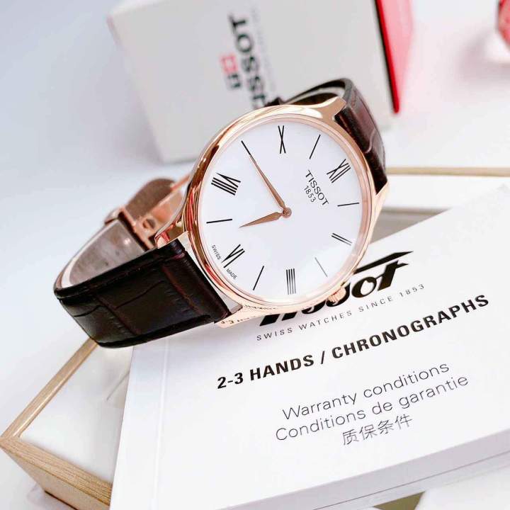 Shop Authentic Tissot Tradition 5.5 White Dial Brown Leather Strap Watch for Men - T063.409.36.018.00 - Luxxuri