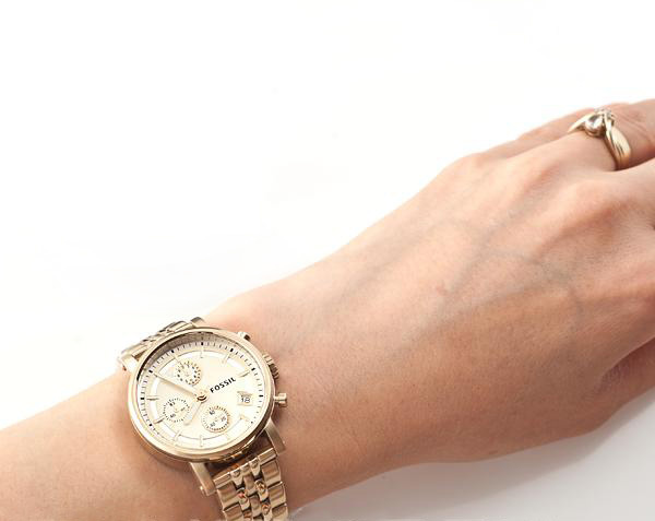  Shop Authentic Fossil Boyfriend Chronograph Gold Dial Gold Steel Strap Watch for Women - ES2197 - Luxxuri