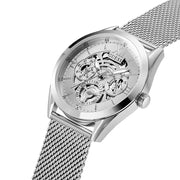  Shop Authentic Guess Tailor Multifunction Silver Dial Silver Mesh Bracelet Watch for Men - GW0368G1 - Luxxuri