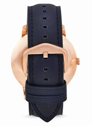  Shop Authentic Fossil The Minimalist Slim White Dial Blue Leather Strap Watch for Men - FS5371 - Luxxuri