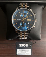  Shop Authentic Hugo Boss Associate Blue Dial Two Tone Steel Strap Watch for Men - 1513976 - Luxxuri
