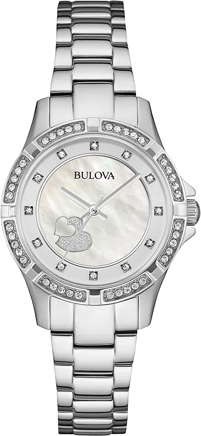  Shop Authentic Bulova Crystal Silver Dial Silver Steel Strap Watch for Women - 96L226 - Luxxuri