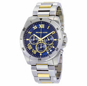 Shop Authentic Michael Kors Brecken Chronograph Blue Dial Two Tone Steel Strap Watch For Men - MK8437 - Luxxuri