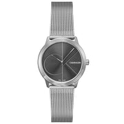  Shop Authentic Calvin Klein Minimal Black Dial Silver Mesh Bracelet Watch for Women - K3M22123 - Luxxuri