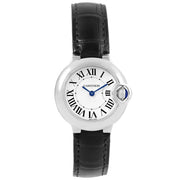  Shop Authentic Cartier Ballon Bleu Silver Dial Black Leather Strap Watch for Women - W69018Z4 - Luxxuri