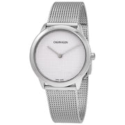  Shop Authentic Calvin Klein Minimal White Dial Silver Mesh Bracelet Watch for Women - K3M2212Y - Luxxuri