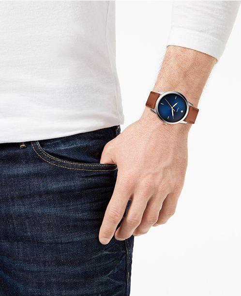  Shop Authentic Fossil The Minimalist 3H Blue Dial Brown Leather Strap Watch for Men - FS5499 - Luxxuri
