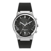  Shop Authentic Salvatore Ferragamo Sapphire Chrono Black Dial Black Silicone Strap Watch for Men - SFME00121 - Luxxuri