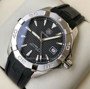  Shop Authentic Tag Heuer Aquaracer Automatic Caliber 5 Black Dial Black Rubber Strap Watch for Men - WAY2110.FT8021 - Luxxuri