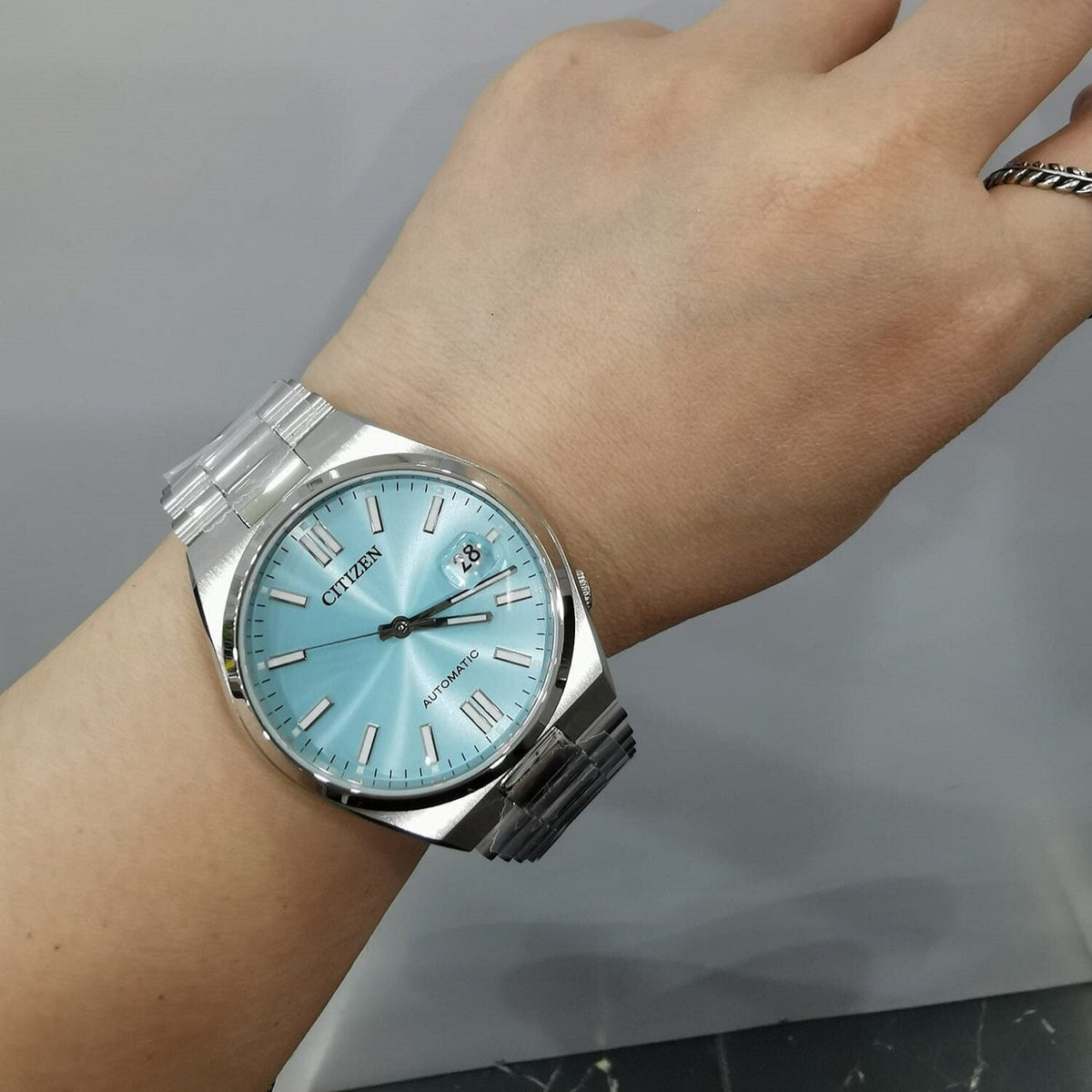  Shop Authentic Citizen Tsuyosa Automatic Turquoise Dial Silver Steel Strap Watch For Men - NJ0151-88M - Luxxuri