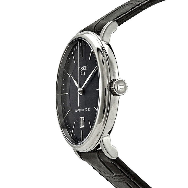  Shop Authentic Tissot Carson Premium Powermatic 80 Black Dial Black Leather Strap Watch For Men - T122.407.16.051.00 - Luxxuri