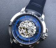  Shop Authentic Maserati Ingegno Automatic Blue Skeleton Dial Black Leather Strap Watch For Men - R8821119004 - Luxxuri