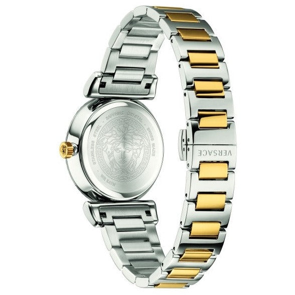  Shop Authentic Versace V-Motif Black Dial Two Tone Steel Strap Watch for Women - VERE00518 - Luxxuri