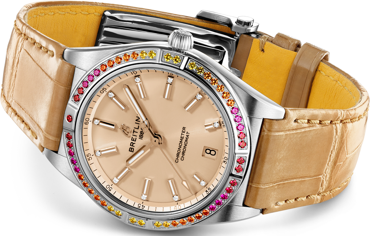  Shop Authentic Breitling Chronomat Automatic 36 South Sea Brown Dial Brown Leather Strap Watch for Women - A10380611A1P1 - Luxxuri