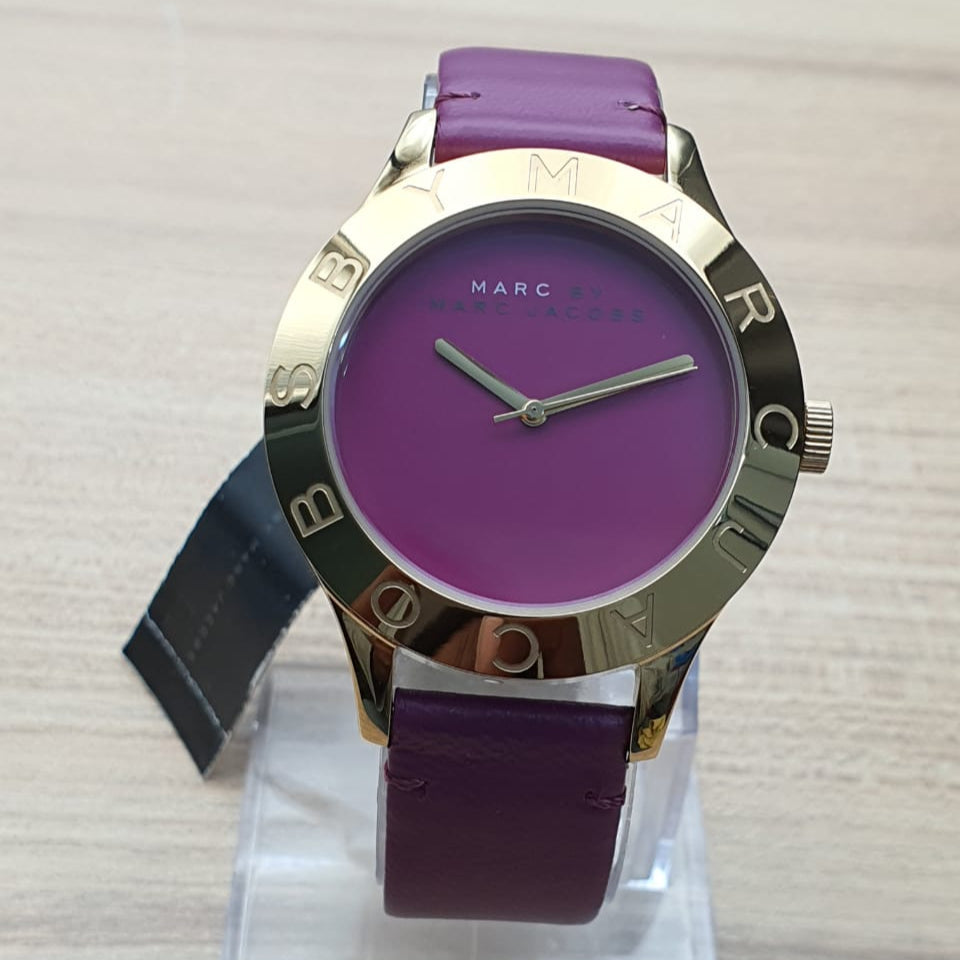  Shop Authentic Marc Jacobs Blade Purple Dial Purple Leather Strap Watch for Women - MBM1203 - Luxxuri