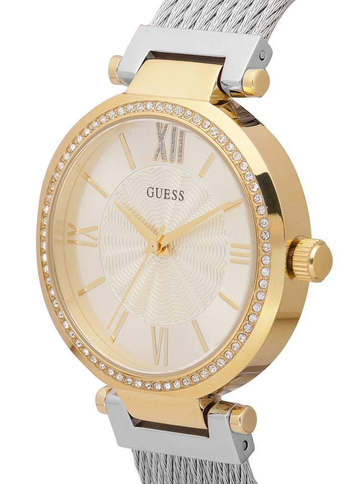  Shop Authentic Guess Soho Diamonds Silver Dial Silver Mesh Bracelet Watch for Women - W0638L7 - Luxxuri