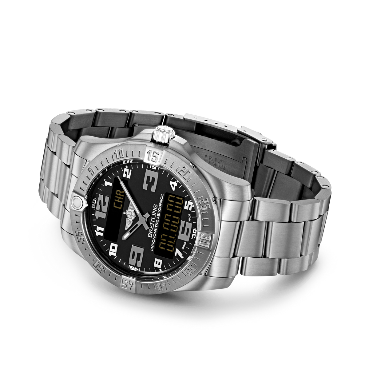  Shop Authentic Breitling Aerospace Evo Black Dial Silver Steel Strap Watch for Men - E79363101B1E1 - Luxxuri