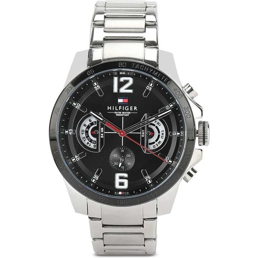  Shop Authentic Tommy Hilfiger Decker Quartz Black Dial Silver Steel Strap Watch for Men - 1791472 - Luxxuri