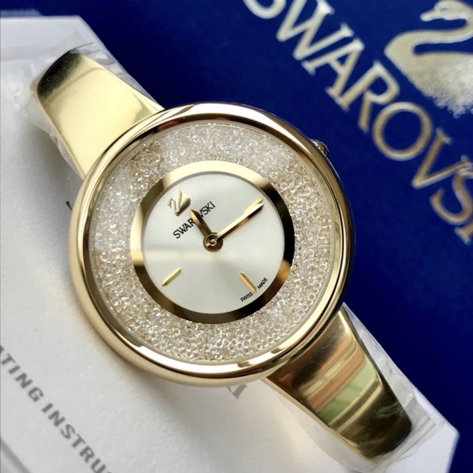  Shop Authentic Swarovski Crystalline Bracelet White Dial Gold Steel Strap Watch for Women - 5269253 - Luxxuri