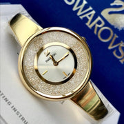  Shop Authentic Swarovski Crystalline Bracelet White Dial Gold Steel Strap Watch for Women - 5269253 - Luxxuri